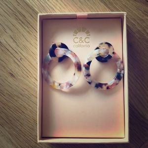 Lele Sadoughi Inspired - Pink Tortoise Hoops